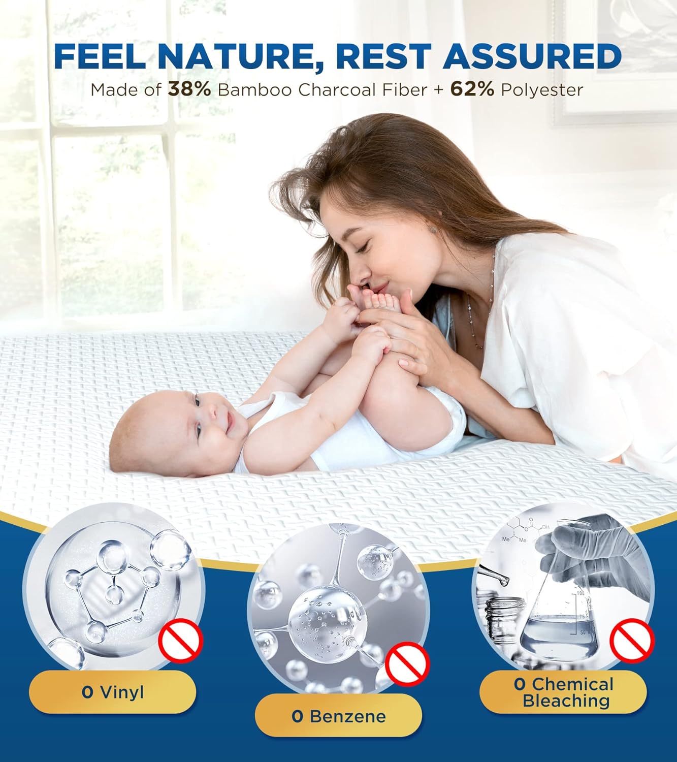 Bosane 100% Waterproof Queen Mattress Protector